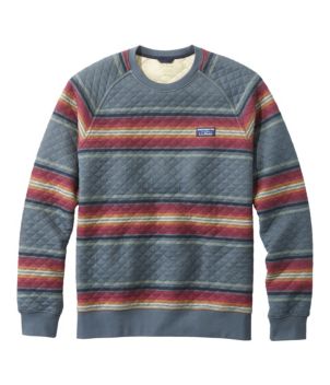 Men's Quilted Sweatshirt, Crewneck, Stripe