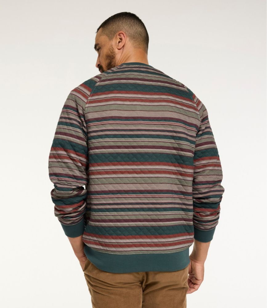 Men's Quilted Sweatshirt, Crewneck, Stripe