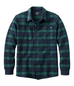 Men's Quilted Sweatshirts, Snap Overshirt, Plaid