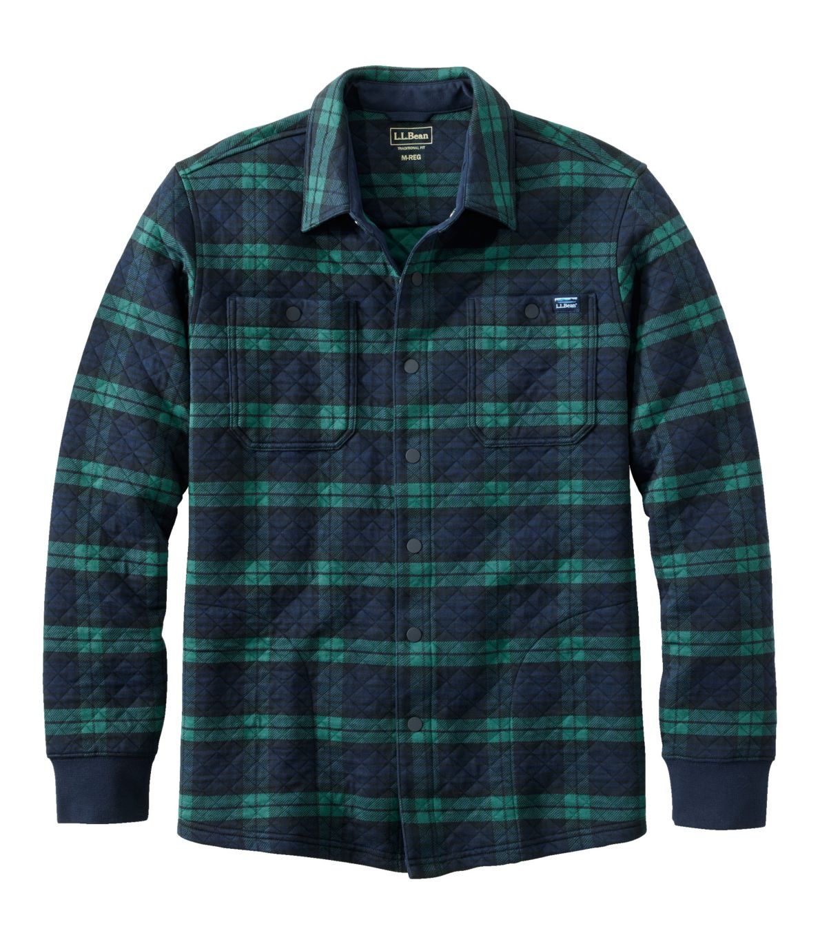 Men's Quilted Sweatshirts, Snap Overshirt, Plaid