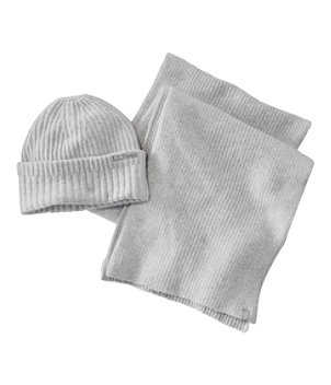 Adults' Rib Knit Hat and Scarf Gift Set