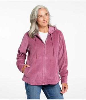 Women's Comfort Corduroy Relaxed Shirt, Zip Hoodie