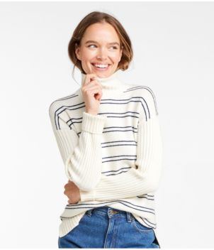 Women's The Essential Sweater, Turtleneck Stripe