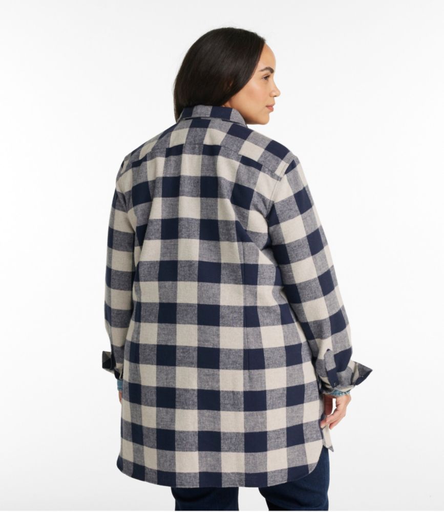 Women's Signature Chamois Tunic, Pattern, Dark Indigo Heather Plaid, small image number 3