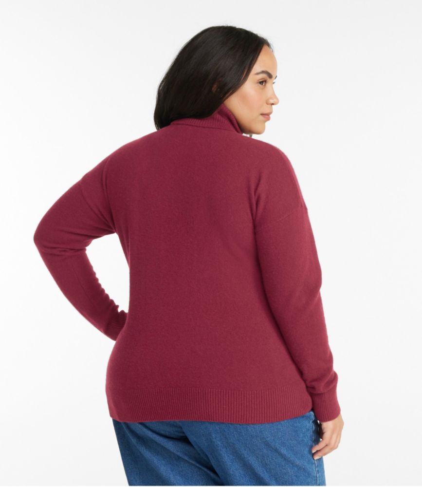 Women's Classic Cashmere Sweater, Turtleneck, Toffee Donegal, small image number 3