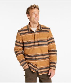 Men's PrimaLoft Lined Chamois Shirt Jac, Traditional Untucked Fit, Stripe