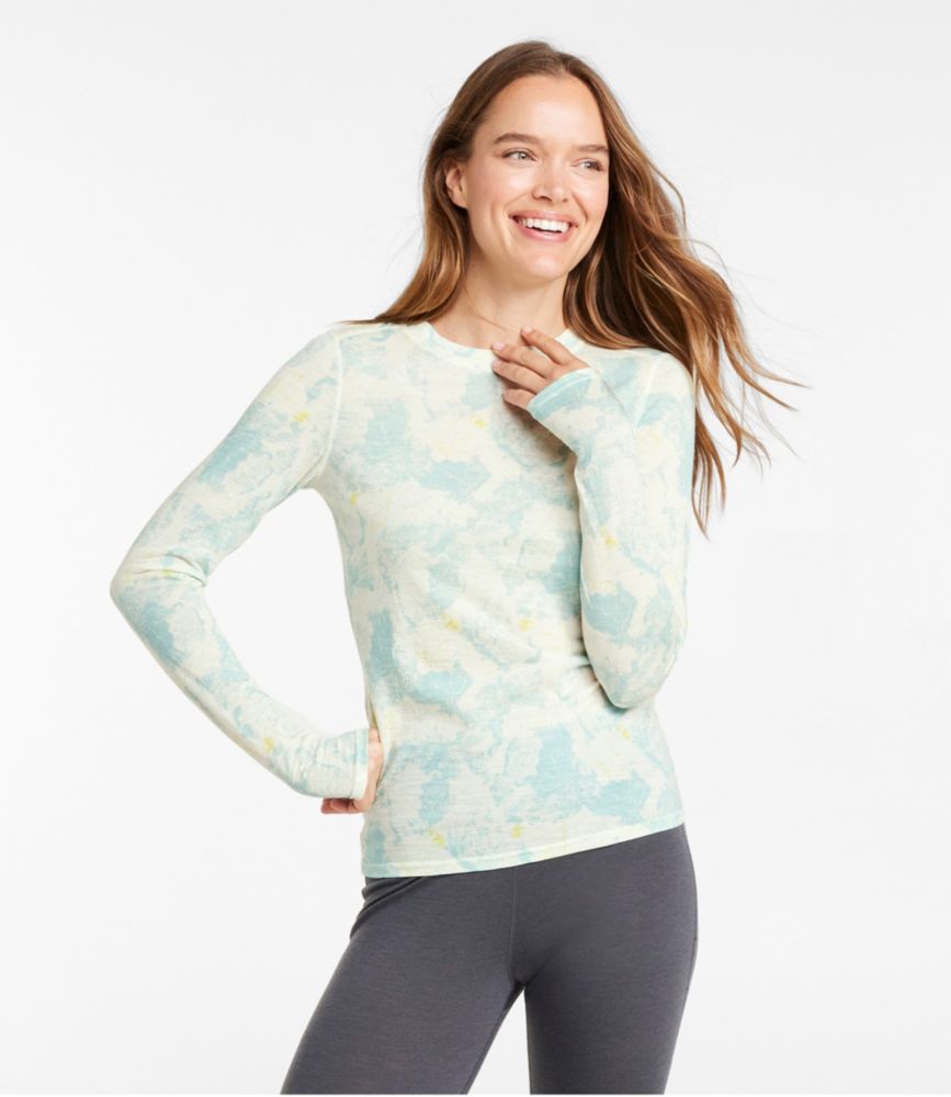 Women's Cresta Utralight 150 Crew Top, Print, Sea Salt Camo, small image number 2