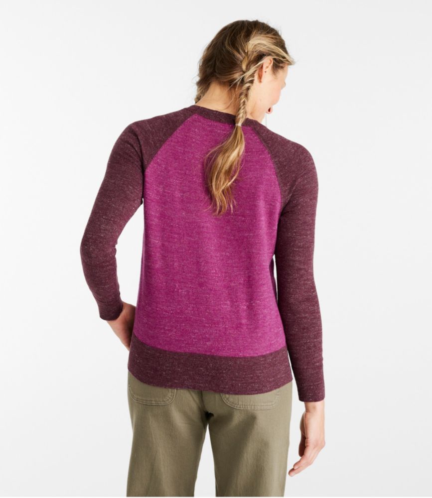 Women's Organic Cotton Slub Sweater, Crewneck Colorblock, , small image number 2