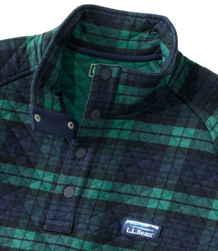 Men's Quilted Sweatshirt, Mockneck, Plaid, , small image number 4