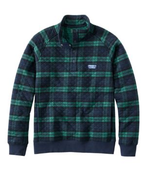 Men's Quilted Sweatshirt, Mockneck, Plaid