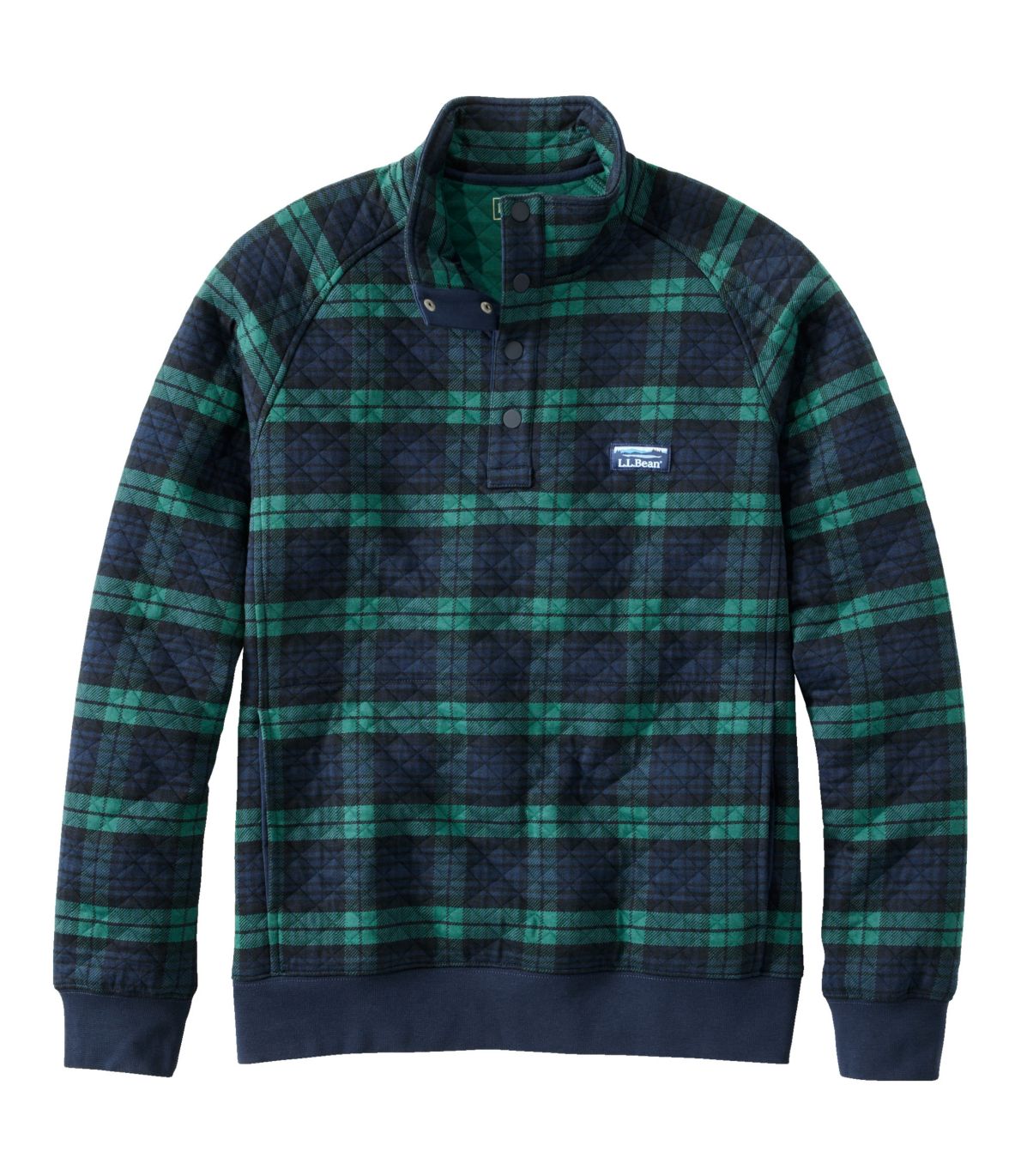 Men's Quilted Sweatshirt, Mockneck, Plaid at L.L. Bean