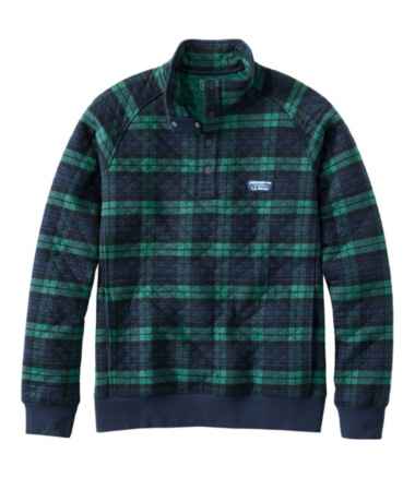 Men's Quilted Sweatshirt, Mockneck, Plaid
