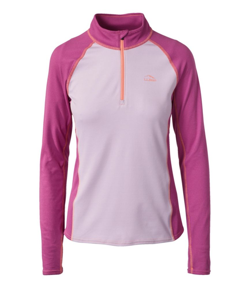 Women's L.L.Bean Midweight Baselayer, 1/4 Zip Color Block, , small image number 5