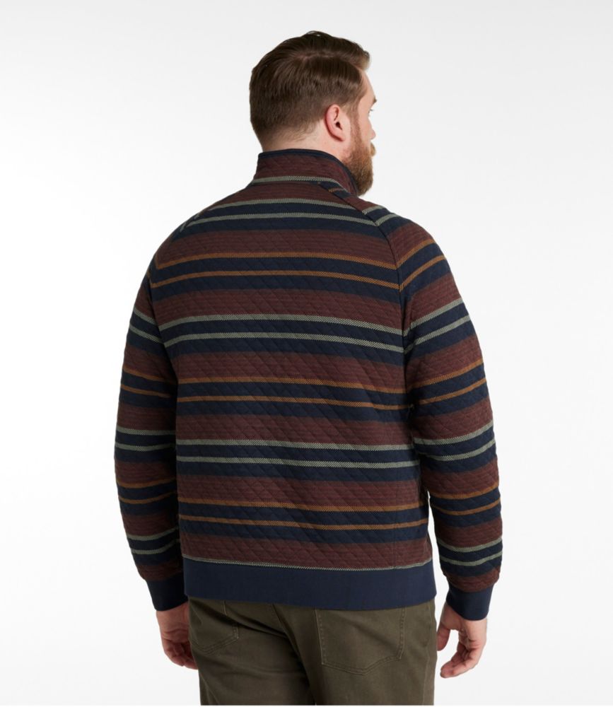 Men's Quilted Sweatshirt, Mockneck, Stripe, Sailcloth Multistripe, small image number 5