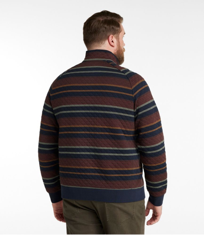 Men's Quilted Sweatshirt, Mockneck, Stripe, Barley Heather, small image number 5