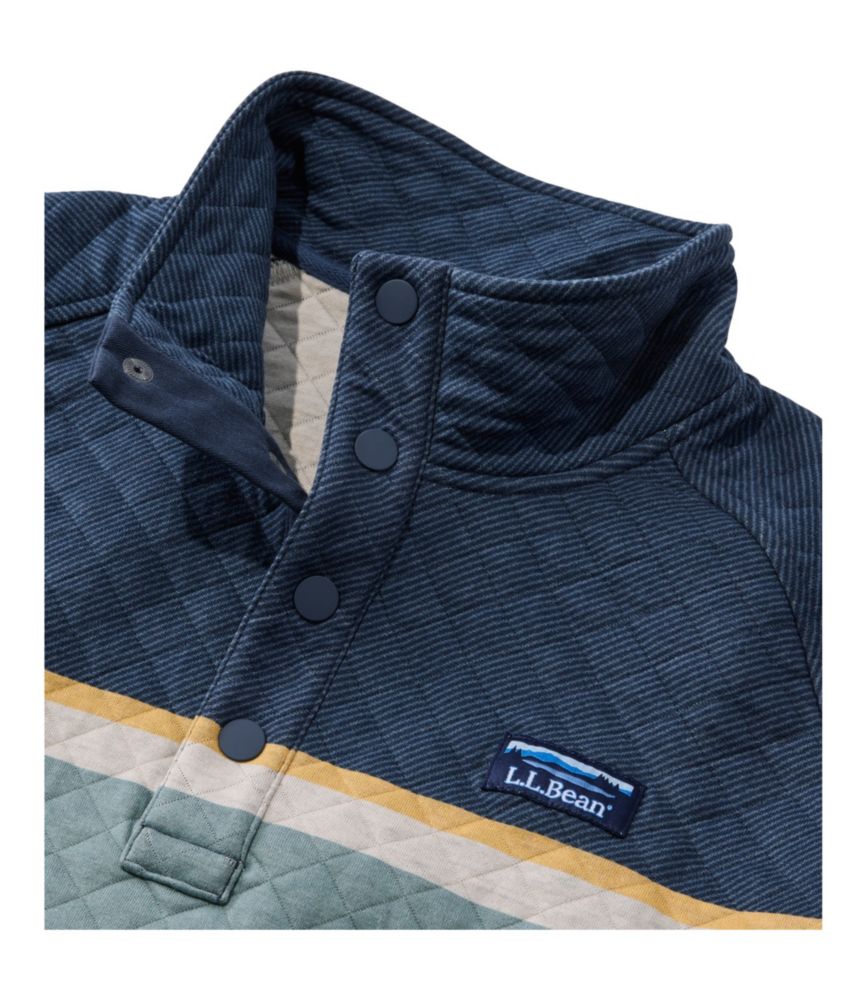 Men's Quilted Sweatshirt, Mockneck, Stripe