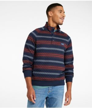 Men's Quilted Sweatshirt, Mockneck, Stripe