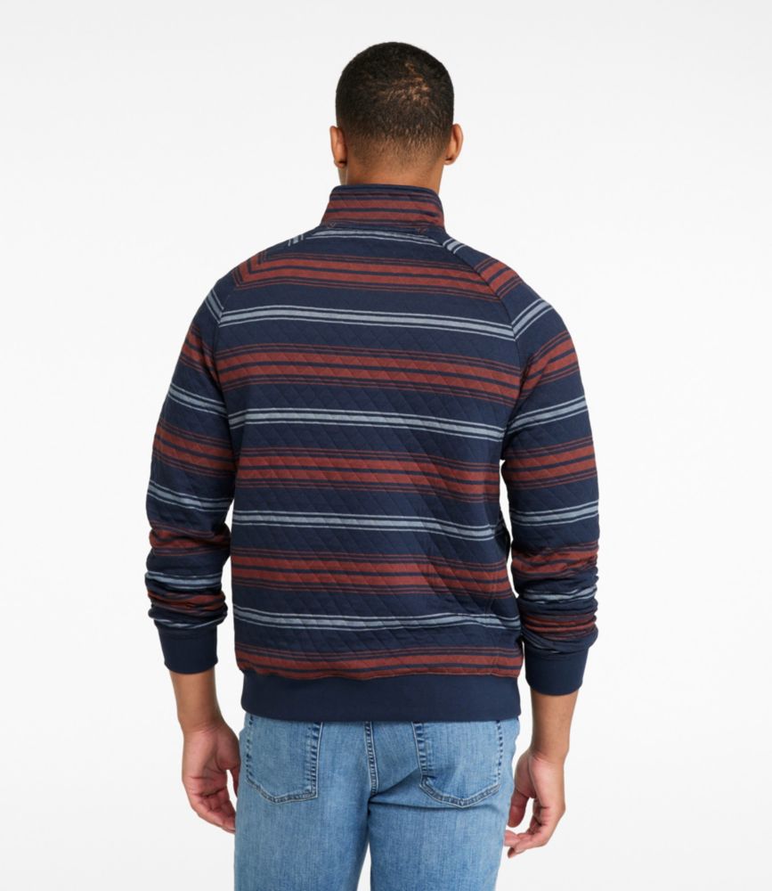 Men's Quilted Sweatshirt, Mockneck, Stripe
