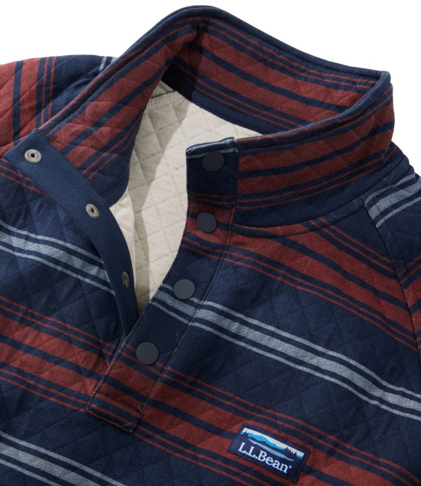 Men's Quilted Sweatshirt, Mockneck, Stripe