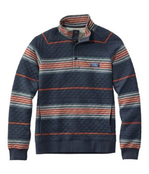 Men's Quilted Sweatshirt, Mockneck, Stripe