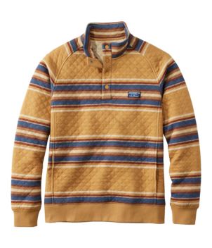 Men's Quilted Sweatshirt, Mockneck, Stripe