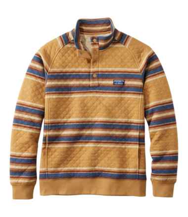 Men's Quilted Sweatshirt, Mockneck, Stripe