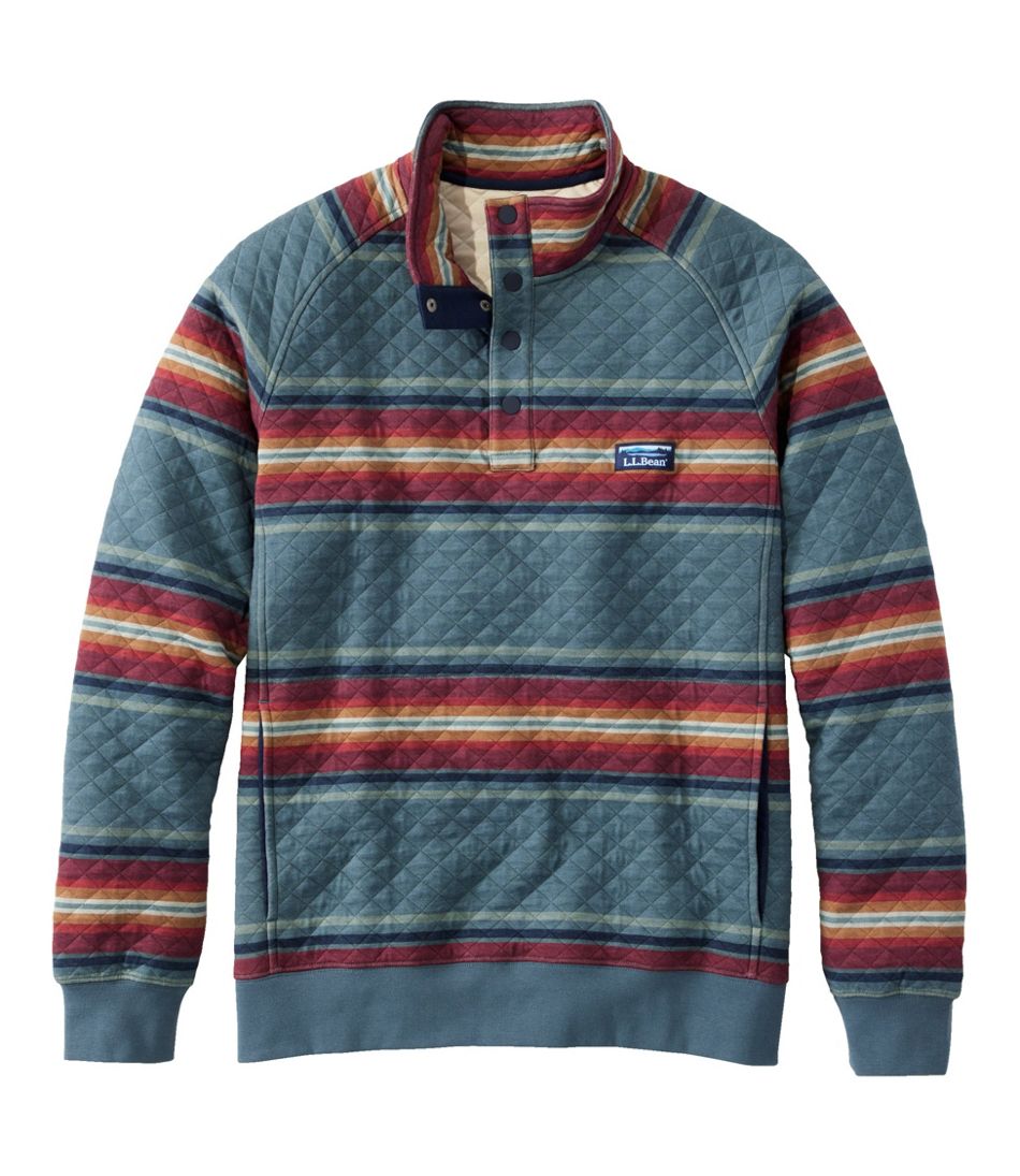 Men's Quilted Sweatshirt, Mockneck, Stripe | Sweatshirts & Fleece at L ...