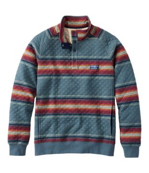 Men's Quilted Sweatshirt, Mockneck, Stripe