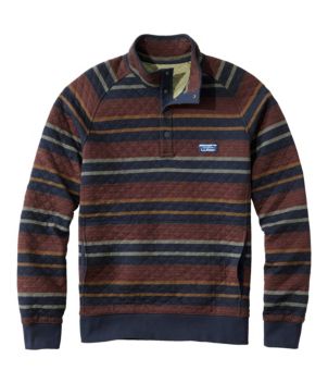 Men's Quilted Sweatshirt, Mockneck, Stripe
