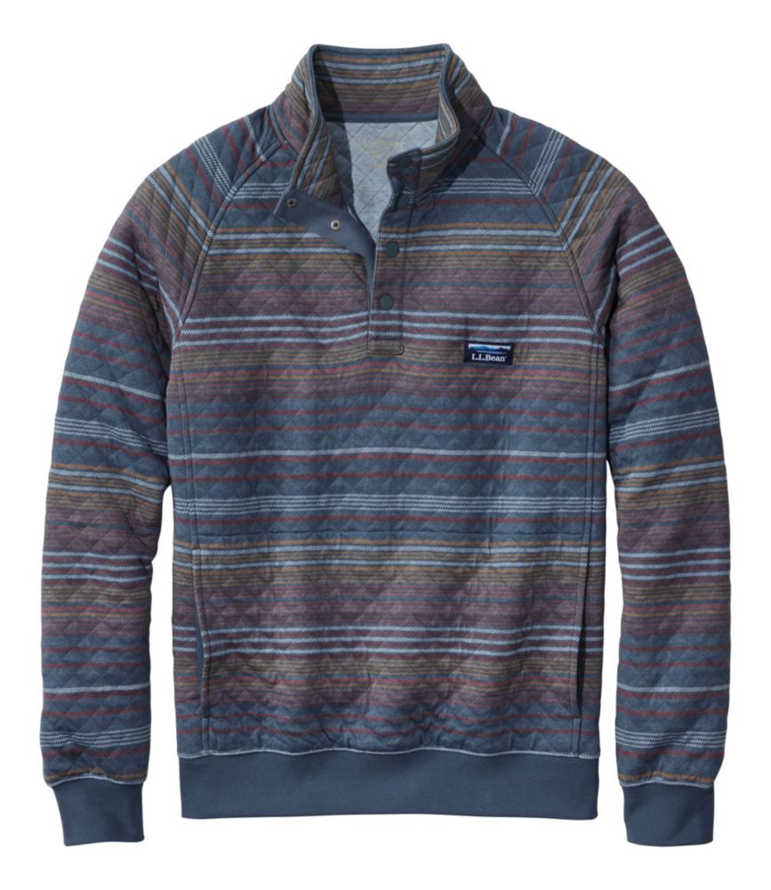 Men s Quilted Sweatshirt Mockneck Stripe Sweatshirts at L.L.Bean