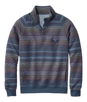 Men's Quilted Sweatshirt, Mockneck, Stripe