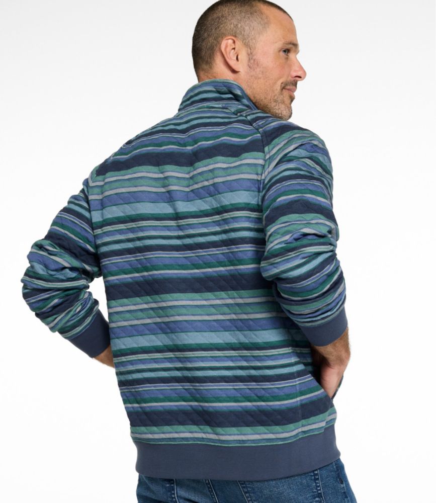 Men's Quilted Sweatshirt, Mockneck, Stripe