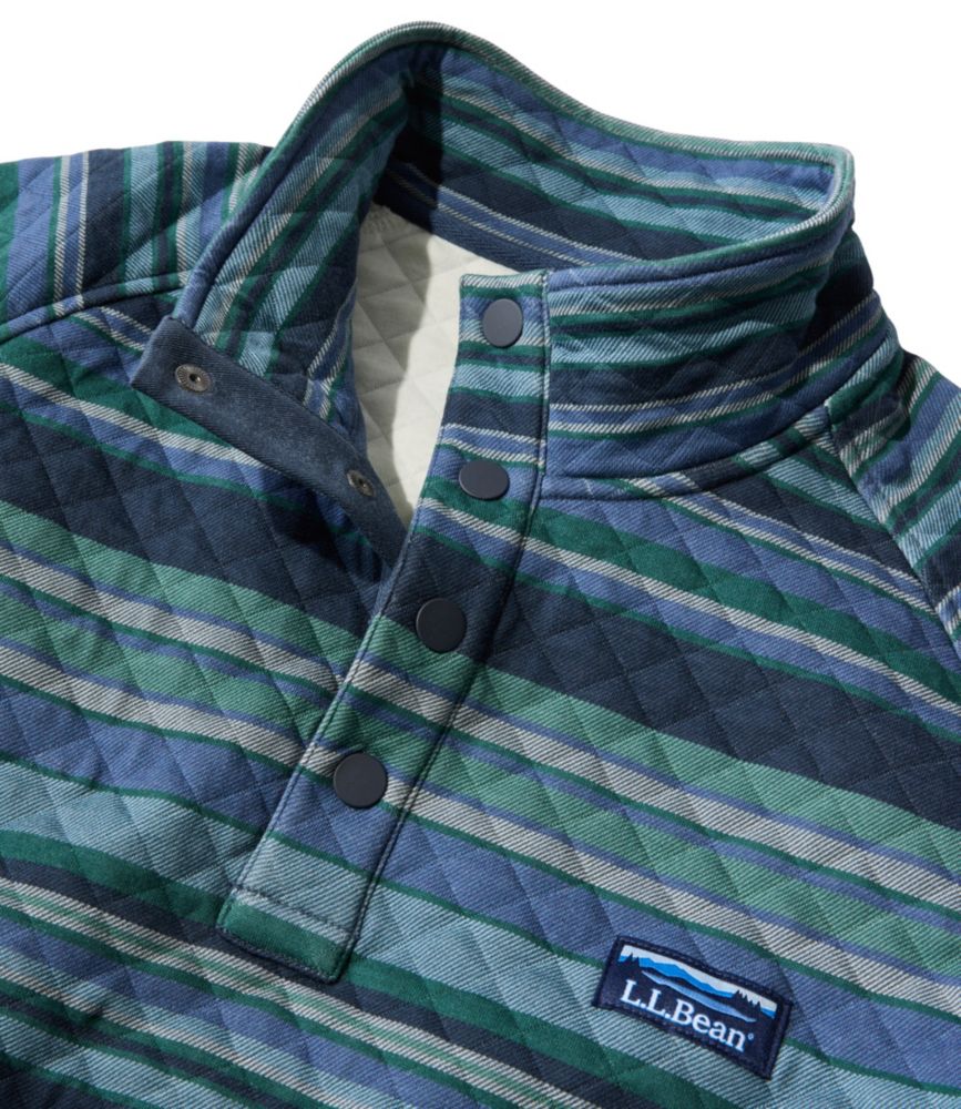 Men's Quilted Sweatshirt, Mockneck, Stripe