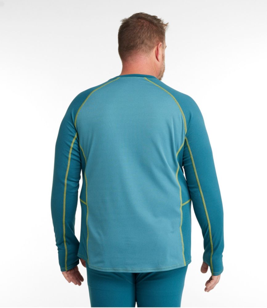 Men's L.L.Bean Midweight Base Layer Crew, Long-Sleeve Color Block, Mallard Teal, small image number 5