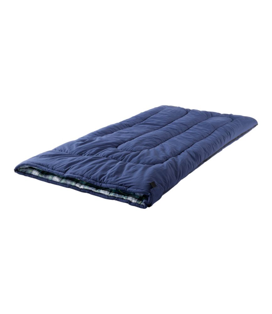 L.L.Bean Flannel Lined Camp Sleeping Bag, 40°, Dark Pine/Old Buchanan, small image number 2