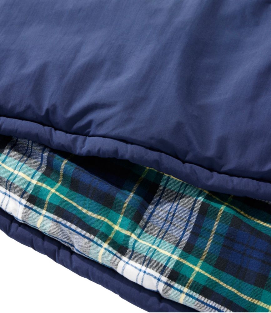 L.L.Bean Flannel Lined Camp Sleeping Bag, 40°, Dark Pine/Old Buchanan, small image number 3