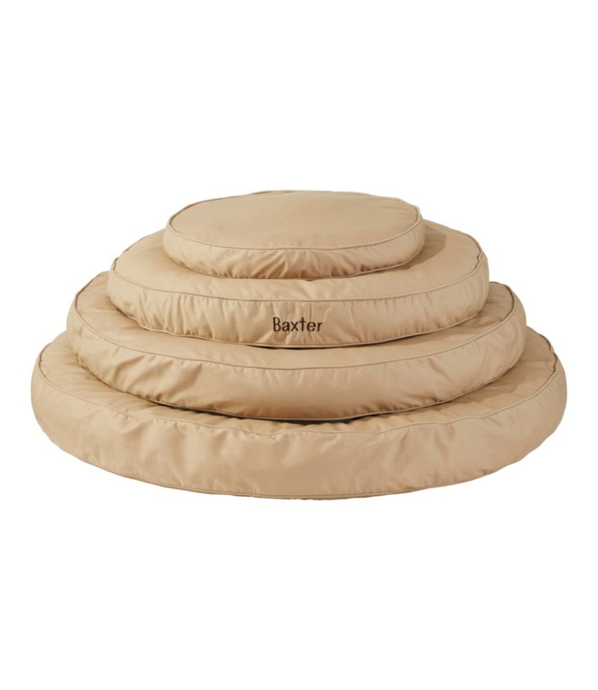 Premium Denim Dog Bed, Round, Khaki, small image number 4
