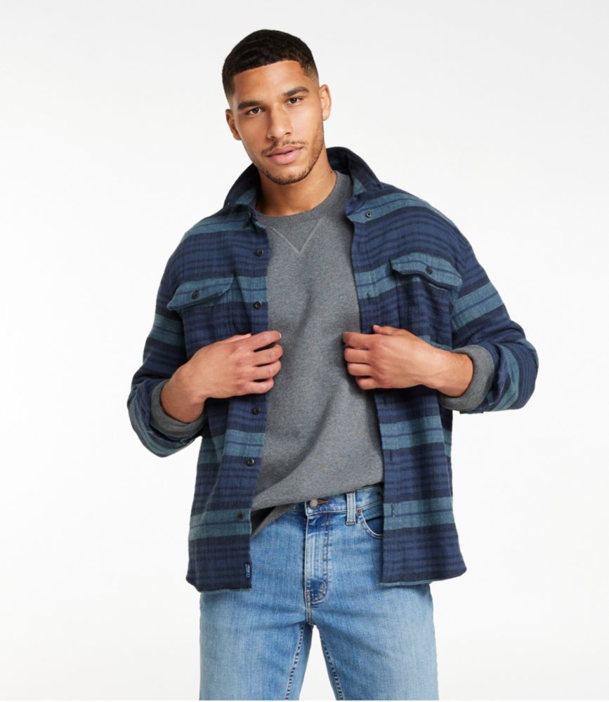 Men's 1912 Field Flannel Shirt, Slightly Fitted Untucked Fit, Stripe, , small image number 2