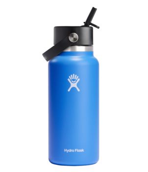 Hydro Flask Wide Mouth Water Bottle with Flex Straw Cap, 32 oz.
