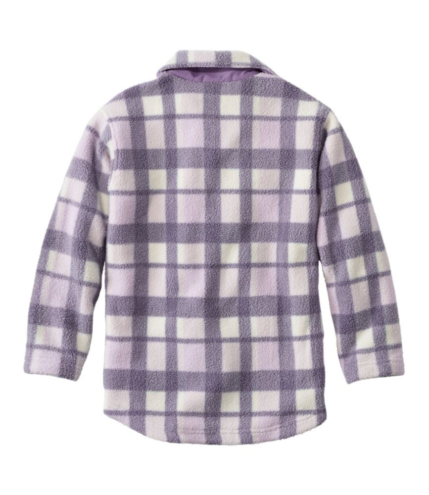 Kids' Cozy Fleece Shirt Jacket, Plaid, Lavender Ice, small image number 5