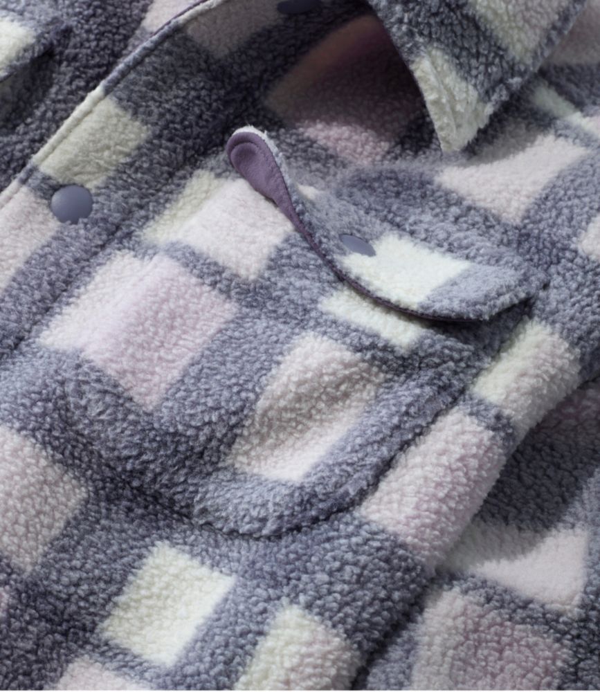 Kids' Cozy Fleece Shirt Jacket, Plaid, Ochre, small image number 6