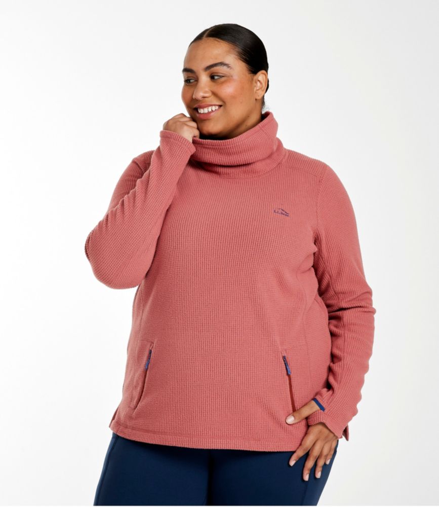 Women's Pathfinder Performance Fleece Pullover, Funnelneck, Rosewood/Burnt Mahogany, small image number 2