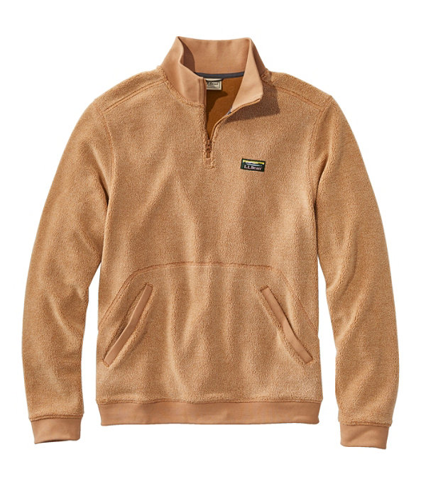 Men's Tumbled Sherpa Quarter-Zip Pullover, Dark Bronze, large image number 0