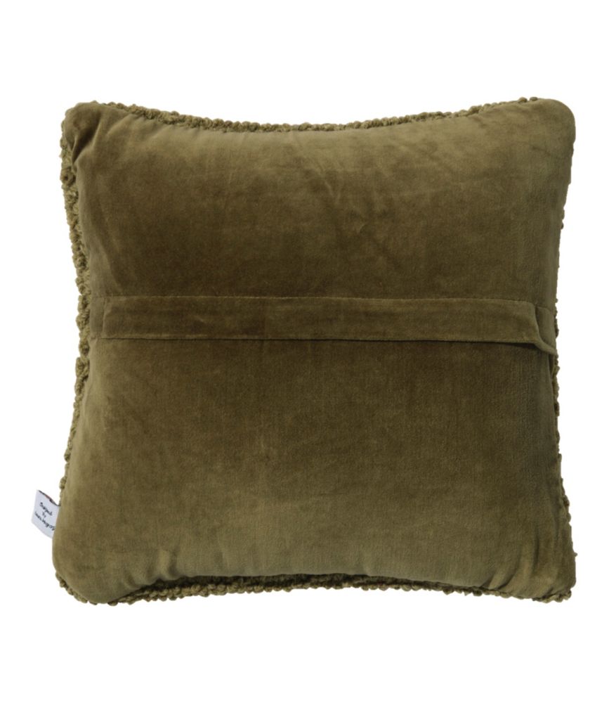 Wool Hooked Throw Pillow, Frosted Tree, 14" x 14"