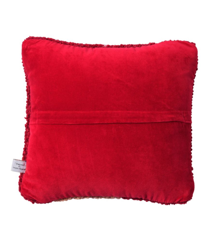 Wool Hooked Throw Pillow, Snowflake Yellow Lab, 14" x 14"