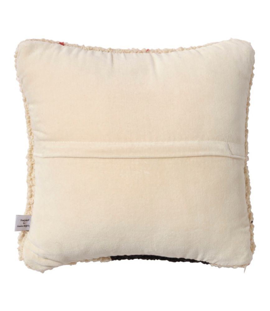 Wool Hooked Throw Pillow, Snowflake Black Lab, 14" x 14"