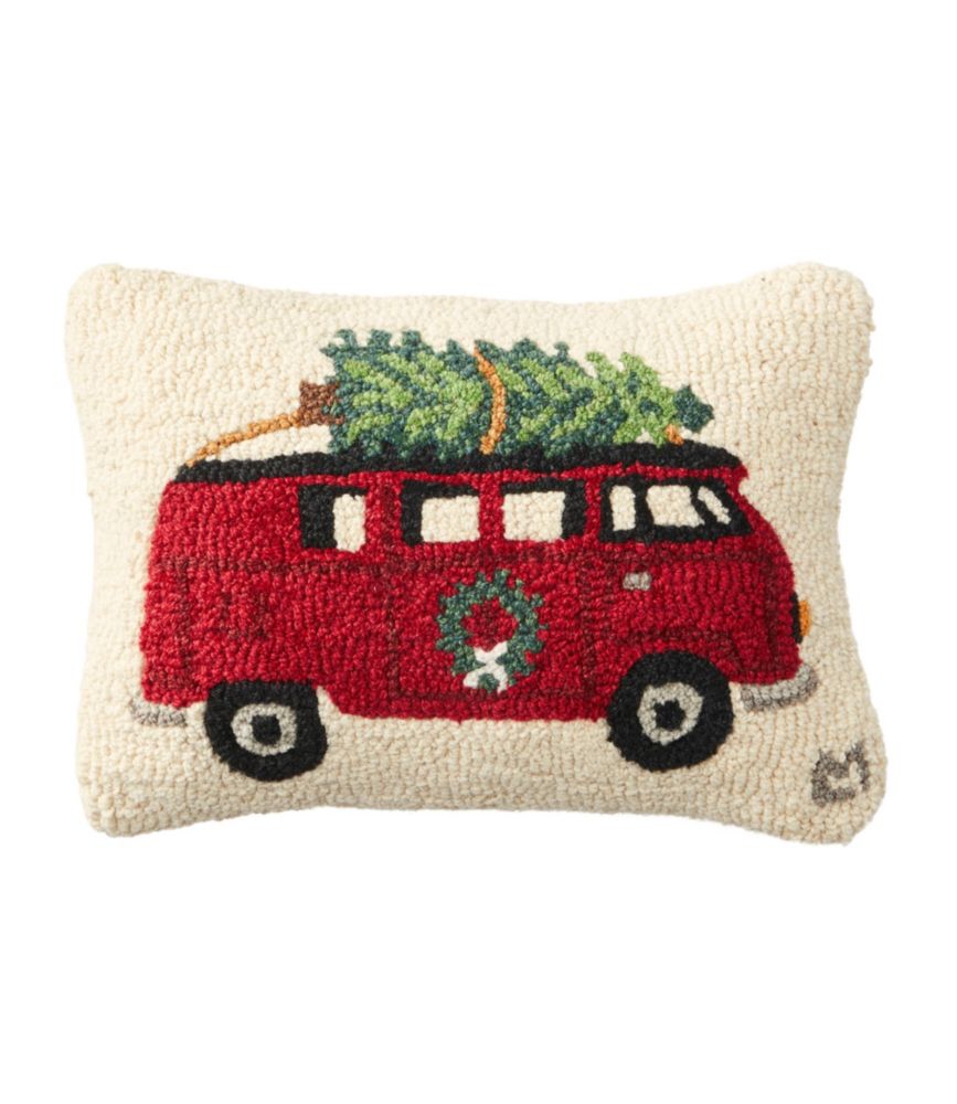 Wool Hooked Throw Pillow Holiday Camper Van 14 x 20 Throw Pillows at L.L.Bean