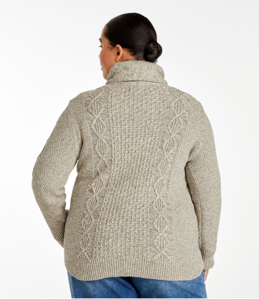 Women's Signature Cotton Funnelneck Sweater, Burgundy, small image number 3