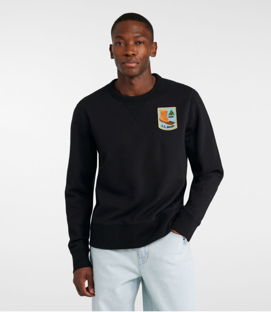 Men's Signature Rugged Crewneck Sweatshirt, Black Slate/1970 L.L.Bean Patch, small image number 2