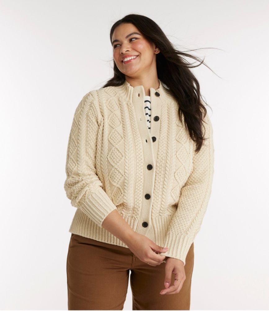 Women's Signature Cotton Fisherman Sweater, Short Cardigan
